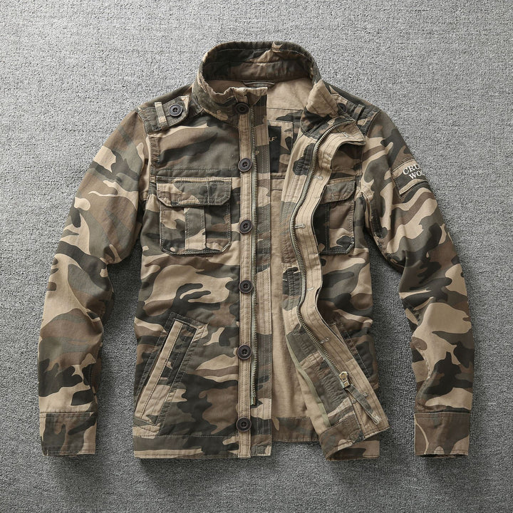 Herr Utility Parka med Huva, Quiltad Foder och Flera Fickor