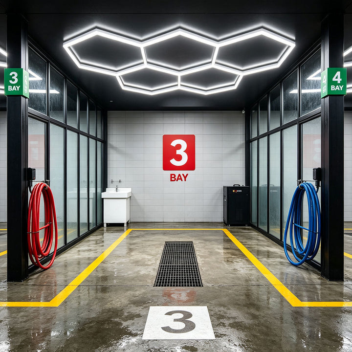 Modern Vit LED Industrilampa i Honungskaka