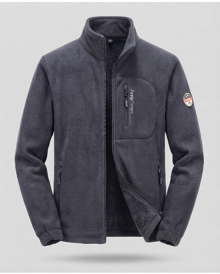Herr Fleece Jacka med Hög Krage