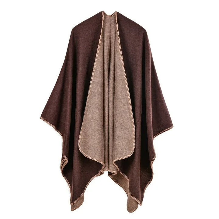 | värmer Poncho med Flowing Skärning