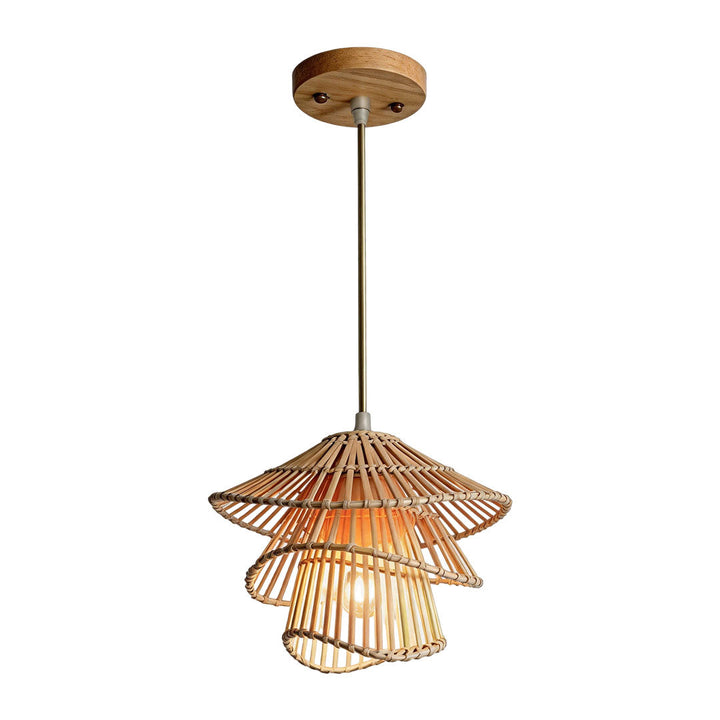 Bambu Hängande Lampa Japansk Vävd Taklampa
