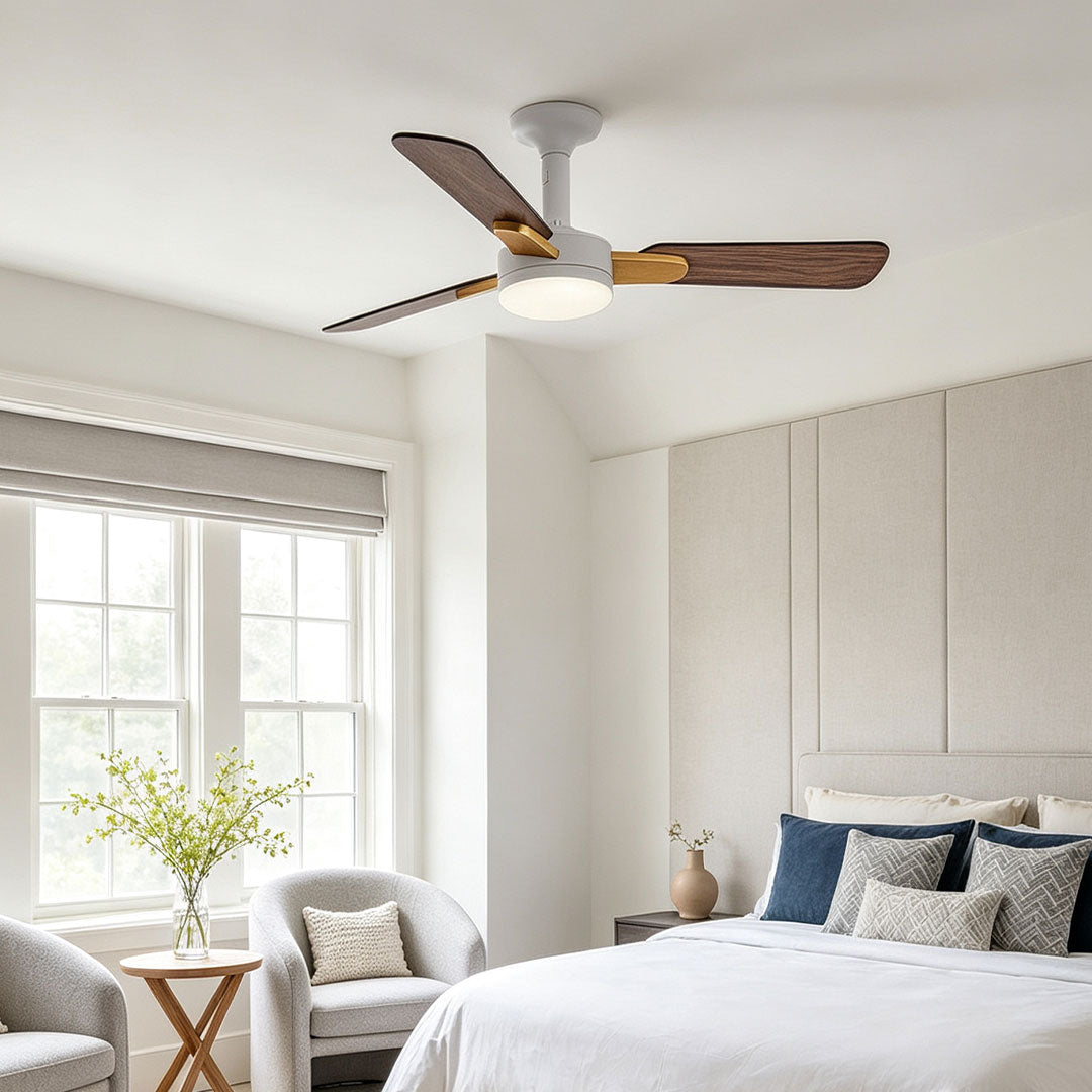 Koppar Takfläkt med Lampa Modern Variabel Hastighet LED Lampa