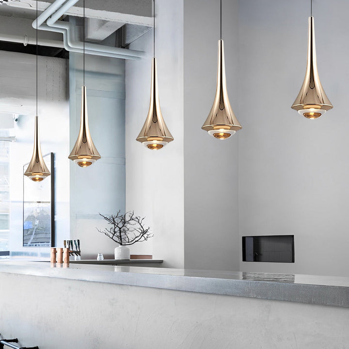 [Öppen-låda] Svarta konformade pendellampor Moderna kreativa LED taklampor