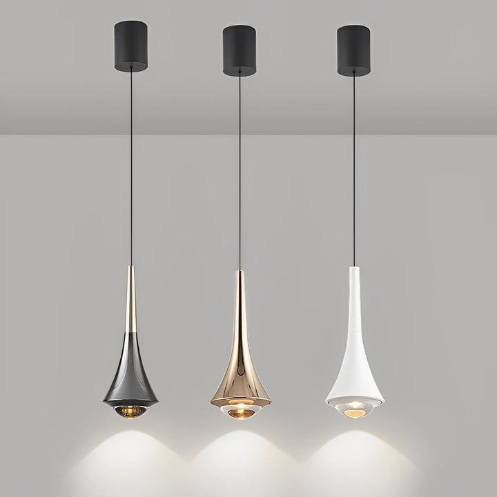 [Öppen-låda] Svarta konformade pendellampor Moderna kreativa LED taklampor