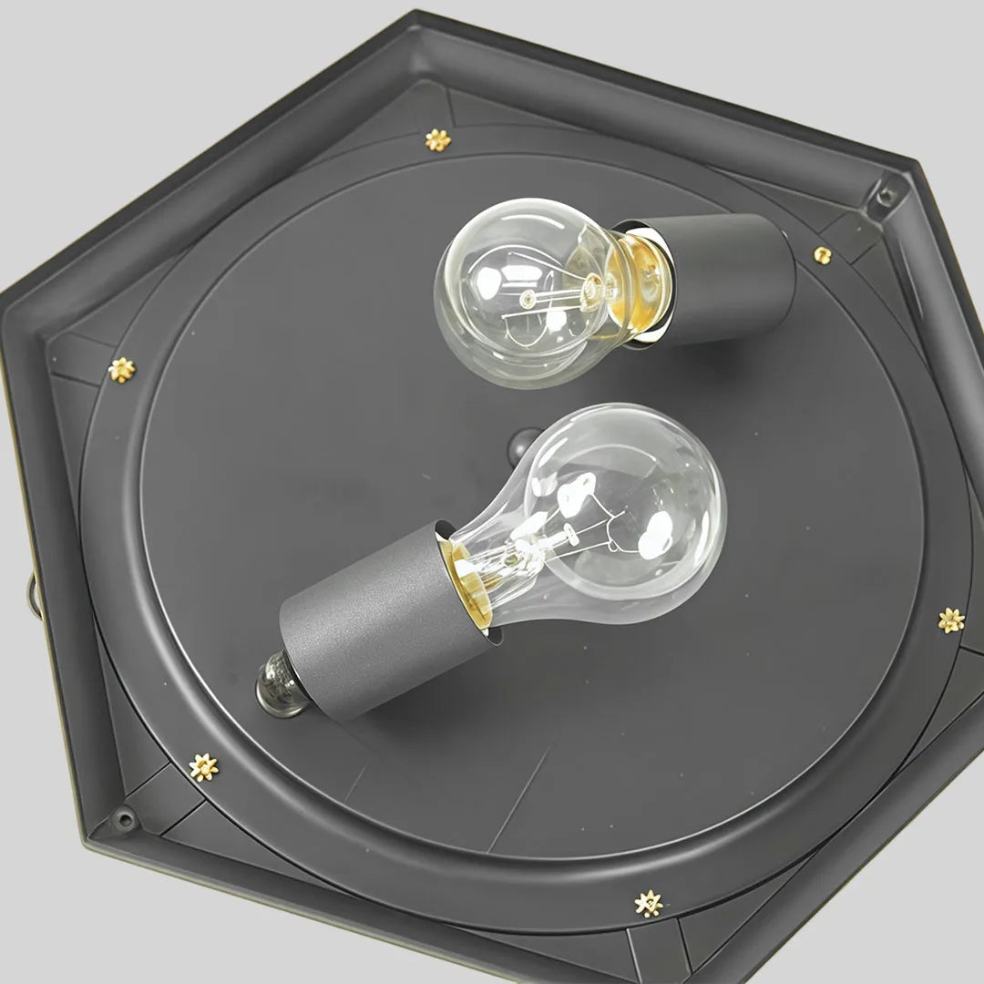Svart Plafondlampa Europeisk Vattentät Taklampa