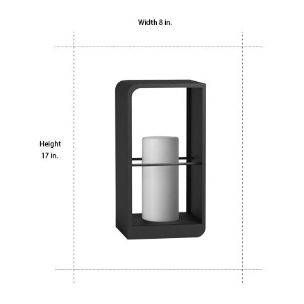 [Öppen Låda] Svart Lantern Utebelysning Rektangulär Ram Vattentät Lampa
