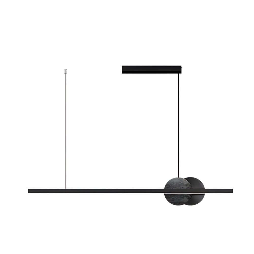[Open-Box]Svart Linjär Rund Marmor LED Hänglampa