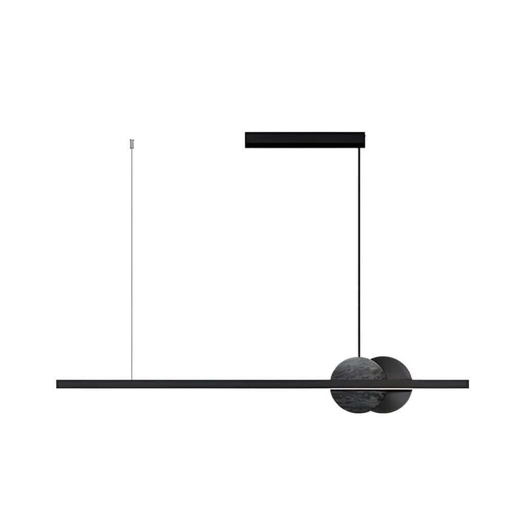 [Open-Box]Svart Linjär Rund Marmor LED Hänglampa