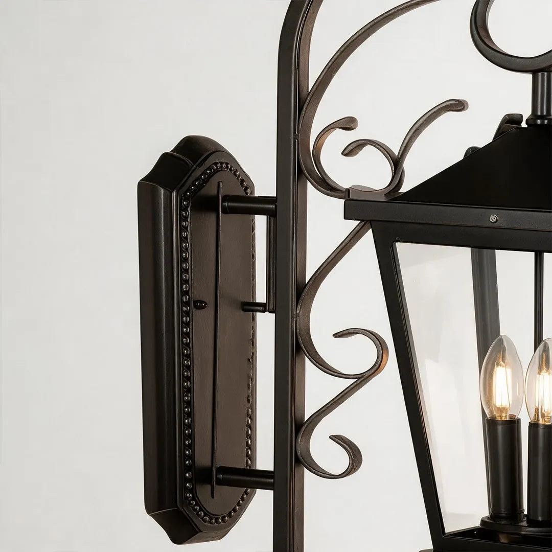 2 ST Svart Utomhus Vägglampa Europeisk Vintage Tre-Ljus