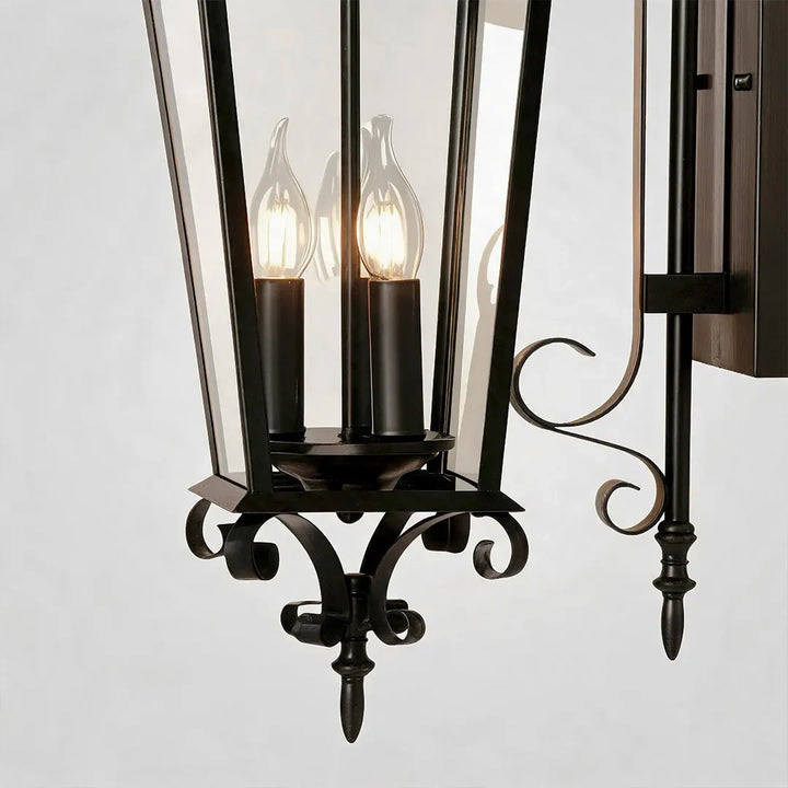 2 PCS Svart Utomhus Vägglampa Europeisk Vintage Vägglykta