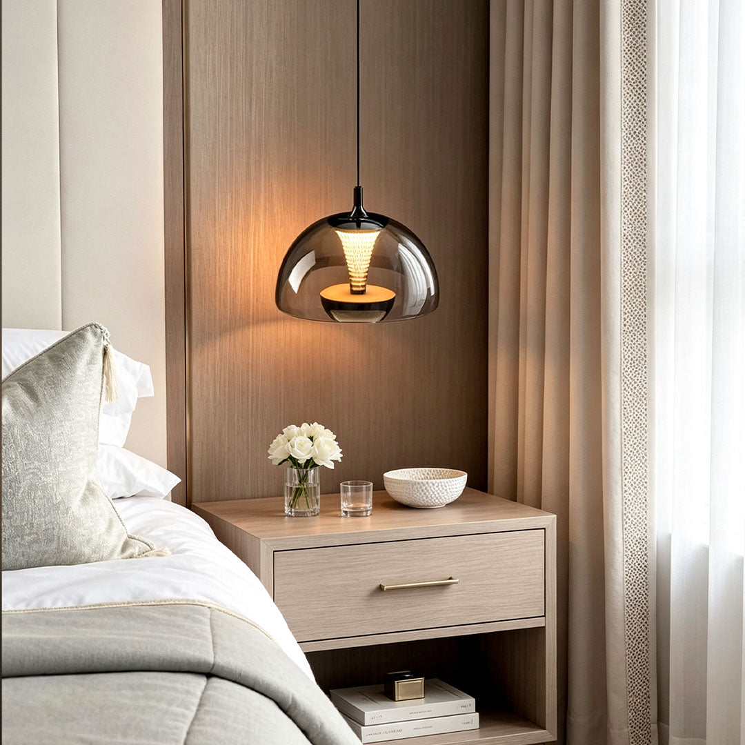 Svart Pendel Taklampa Italiensk Knopp-Inspirerad Lampa