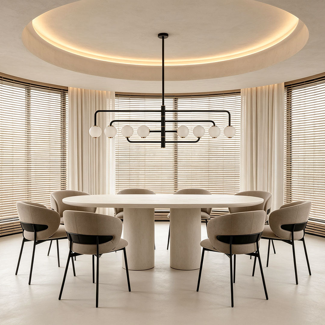 Svart Semi Flush Mount Lampa Minimalistisk Lutande Taklampa