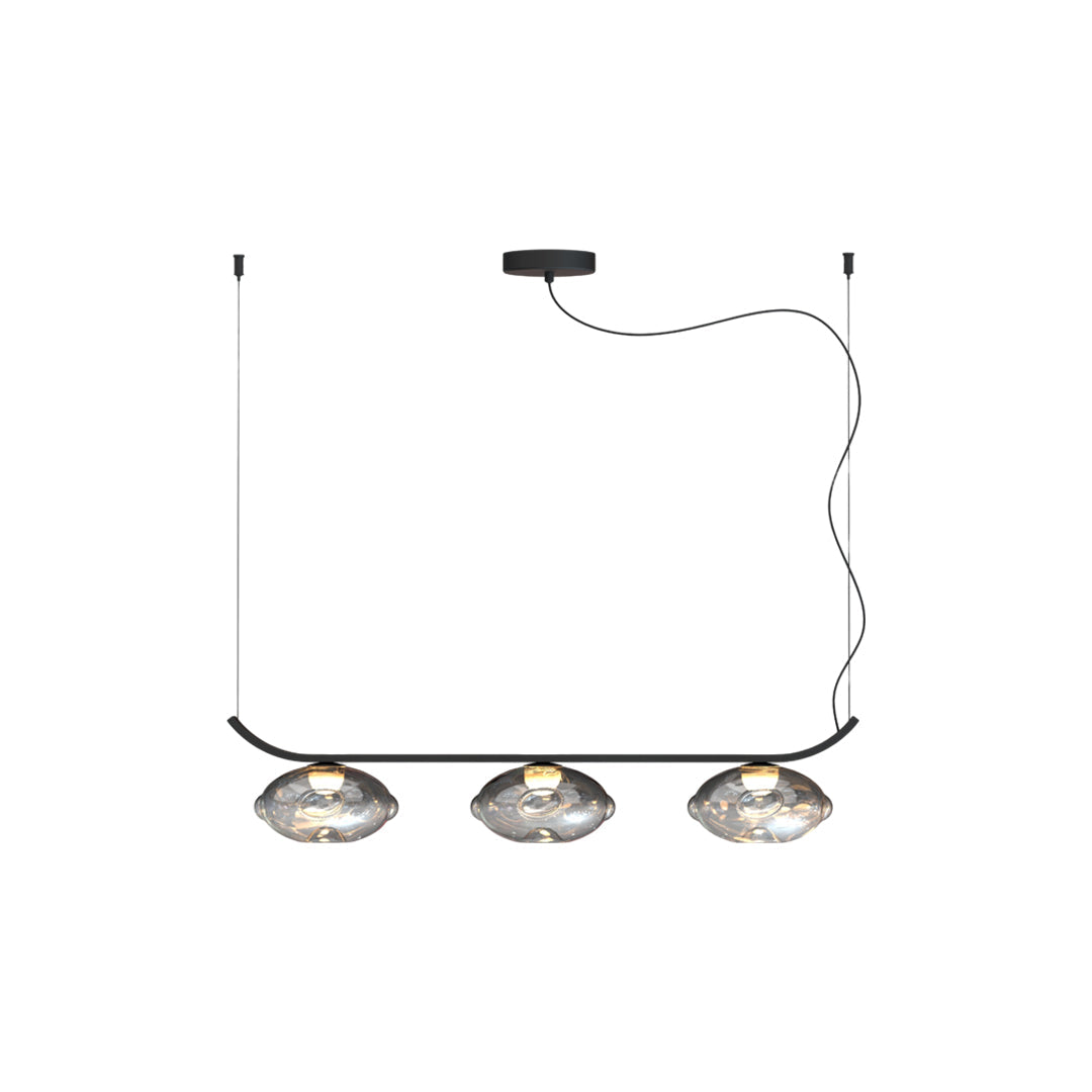 Svart Smidesjärn Chandelier Minimalistisk Stil Lyxig Taklampa