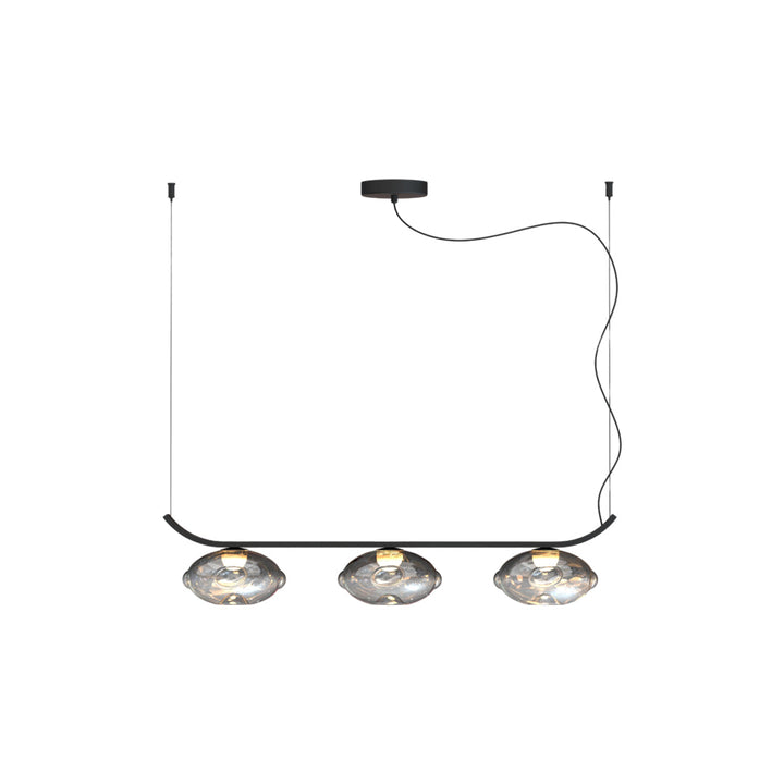 Svart Smidesjärn Chandelier Minimalistisk Stil Lyxig Taklampa