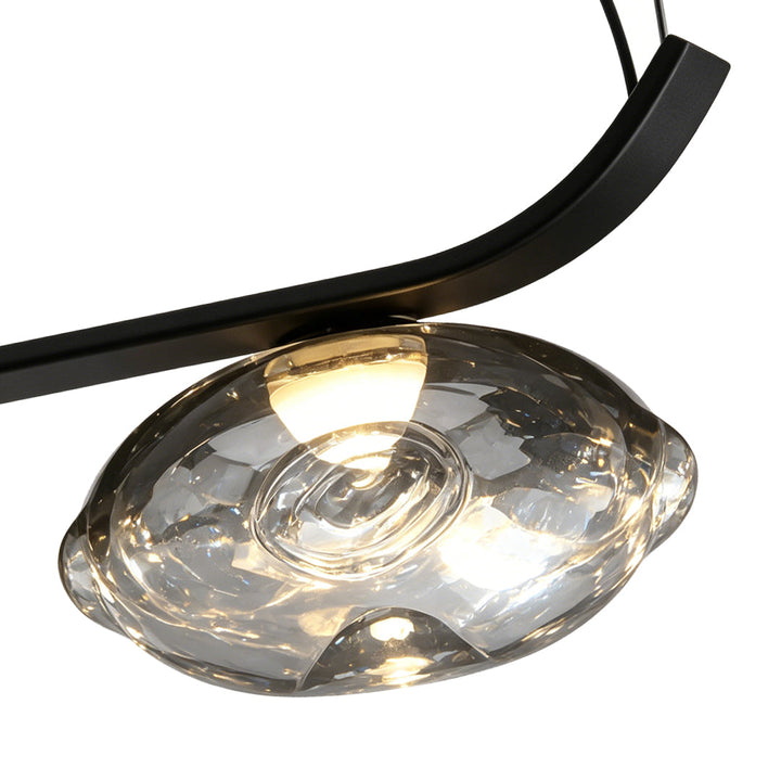 Svart Smidesjärn Chandelier Minimalistisk Stil Lyxig Taklampa