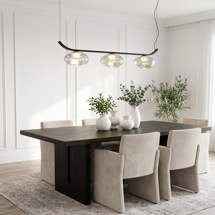 Svart Smidesjärn Chandelier Minimalistisk Stil Lyxig Taklampa