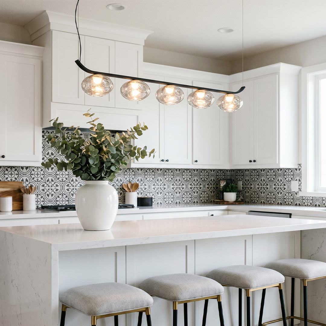 Svart Smidesjärn Chandelier Minimalistisk Stil Lyxig Taklampa