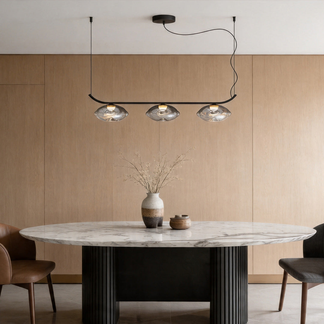 Svart Smidesjärn Chandelier Minimalistisk Stil Lyxig Taklampa
