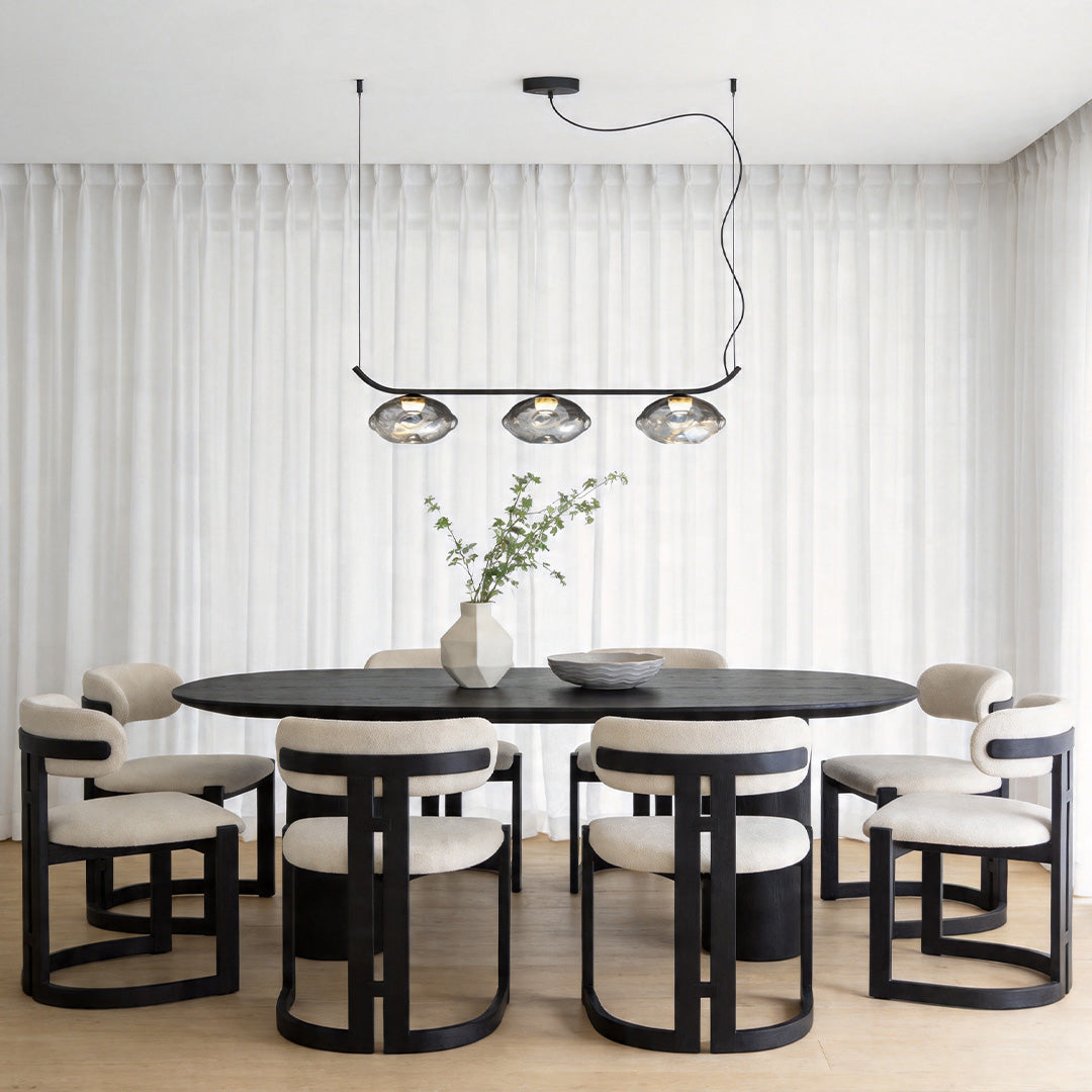 Svart Smidesjärn Chandelier Minimalistisk Stil Lyxig Taklampa