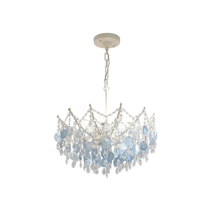 Glam Chandelier Fransk Grädde-Stil Snäcka och Kristall Taklampa