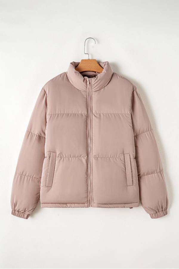 | Rosa Hel Dragkedja quiltad pufferjacka