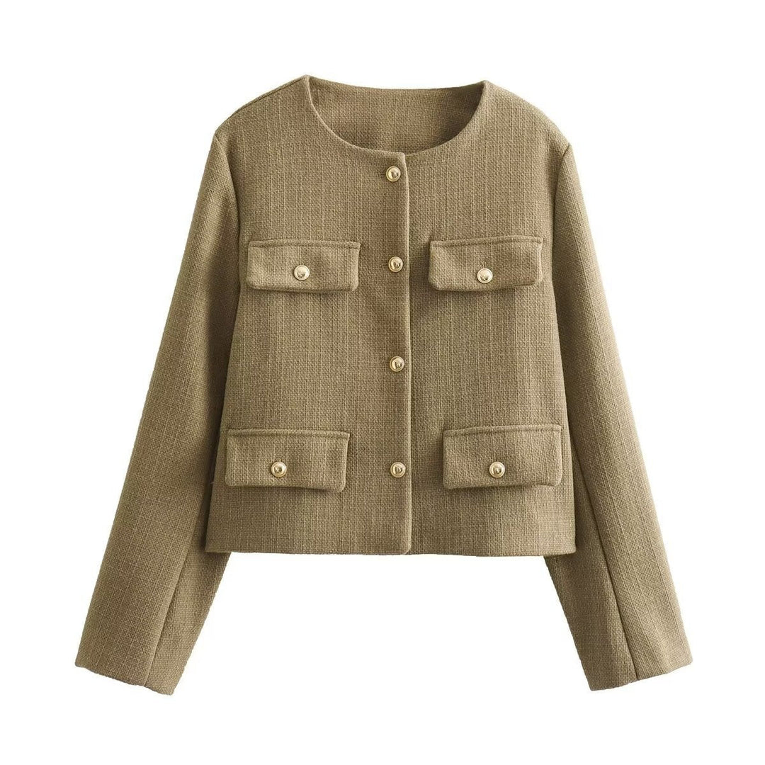 | Neck Enfärgad Single-Breasted Jacka