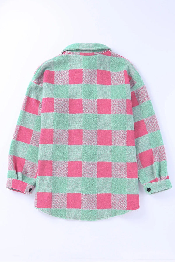 | Rutmönster Färg Block casual oversize Jacka