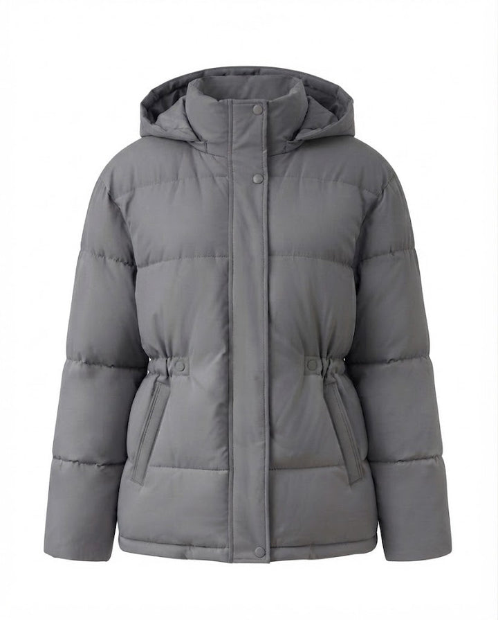 Dam Oversize Quiltad med Huva Jacka med Värmande Thermo Padding