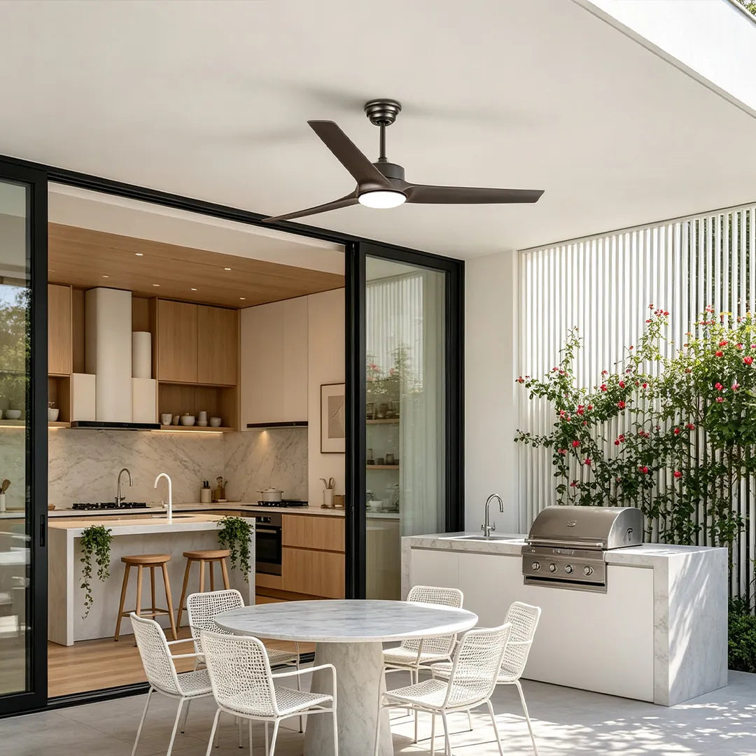 Takfläkt med Ljus Fullspektrum Utomhus Vattentät LED Lampa