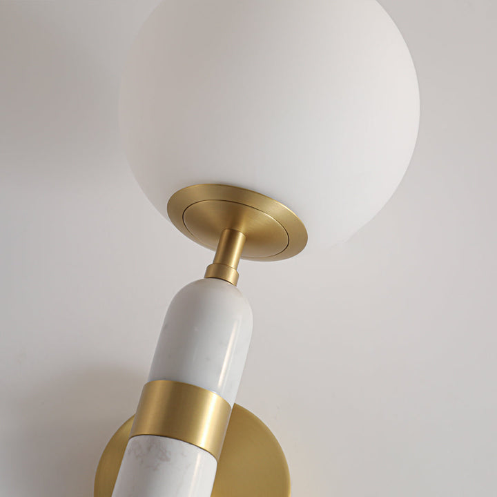 Guld Väggsconces Belysning Modern Minimalistisk Marmor Mässingslampa