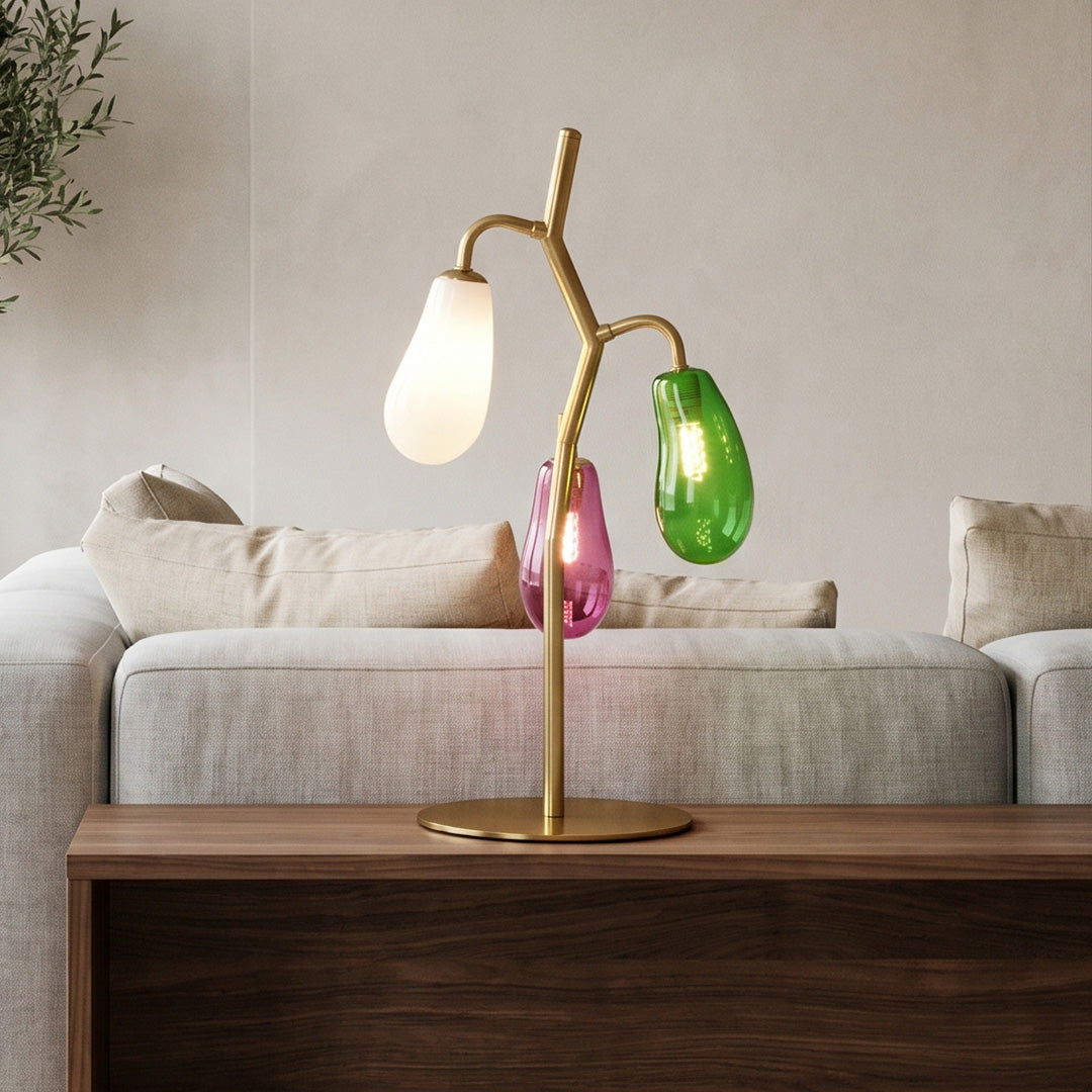 Färgad Glas Bordslampa Fransk Stil Multi-lampa