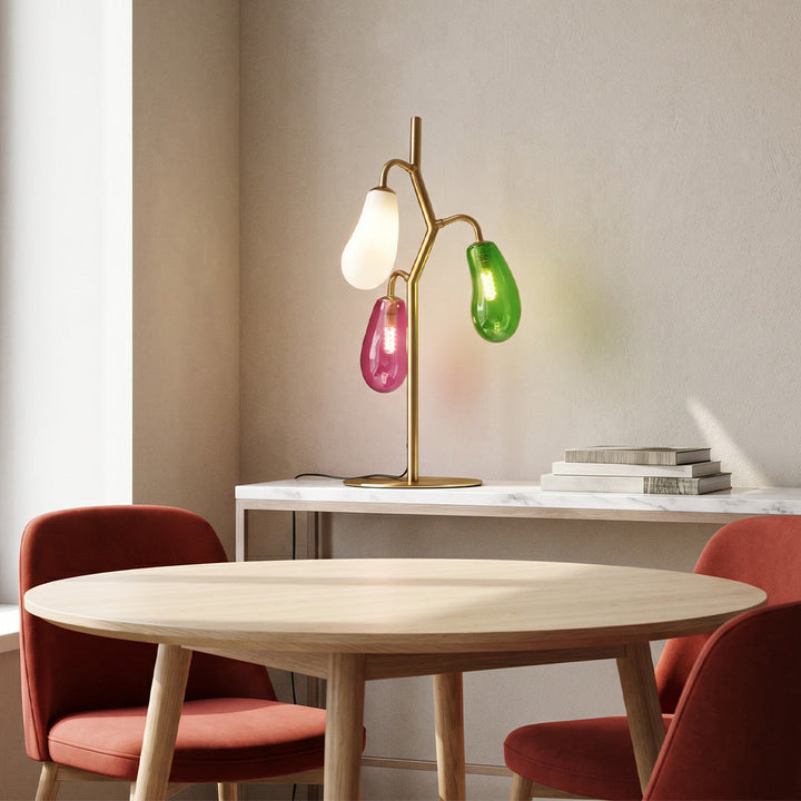 Färgad Glas Bordslampa Fransk Stil Multi-lampa