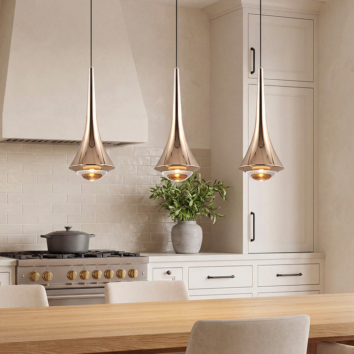 [Öppen-låda] Svarta konformade pendellampor Moderna kreativa LED taklampor