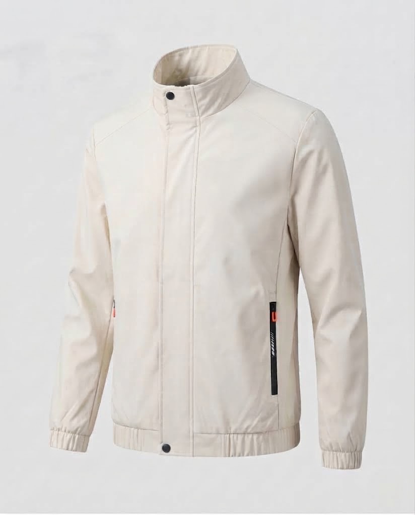 Herr Fashionable Övergångs Jacka med Praktisk Zippered Fickor