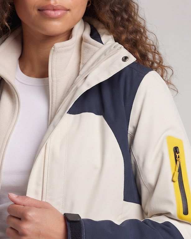 Dam Two-Piece Outdoor Jacka med Removable Fleece Inner Jacka, Wind och Water-Repellent Softshell Outer Layer och Huva