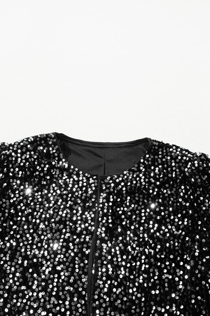 | Jacka Med Sequins Och Open Front