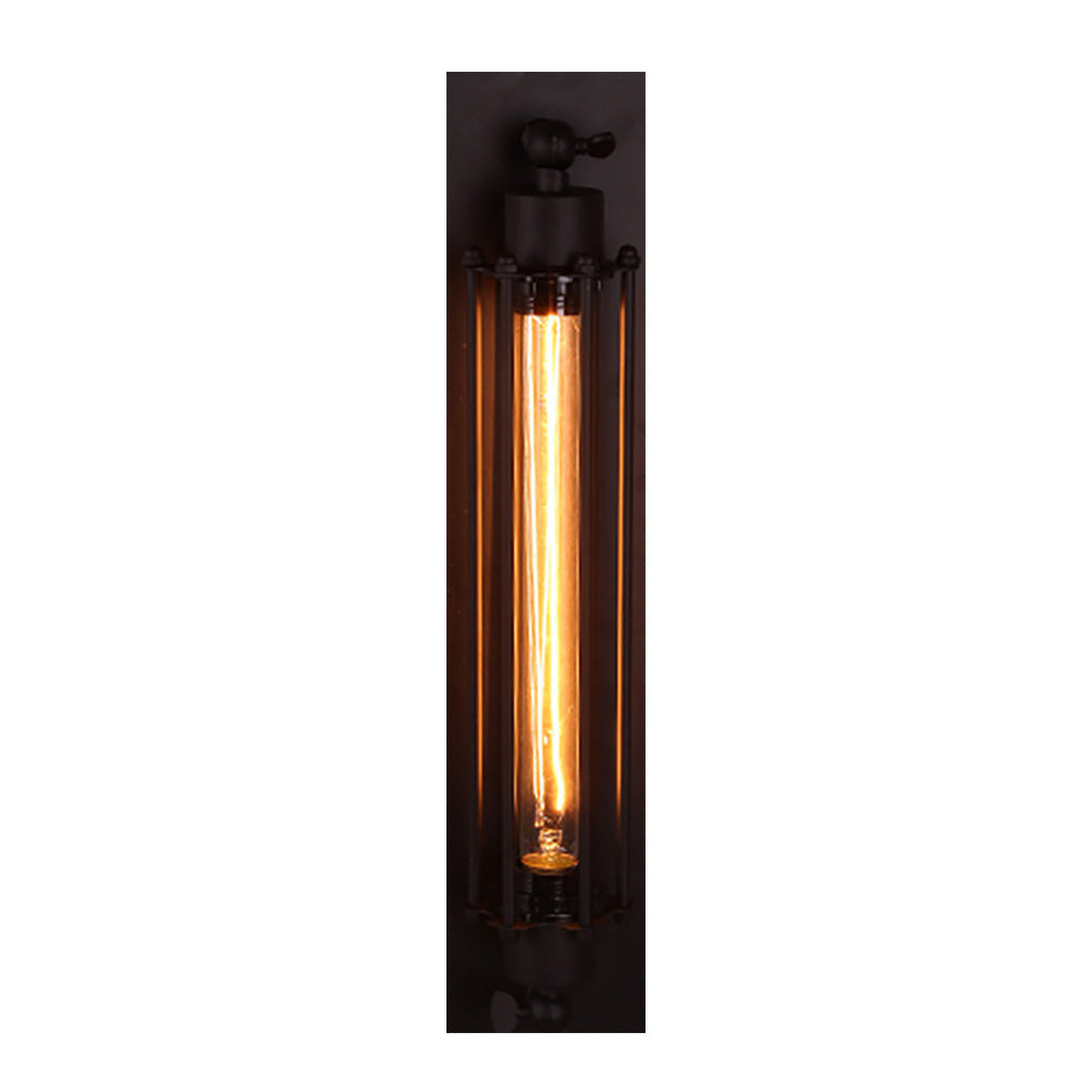 [Öppen Låda] Vintage Industriell Vägglampa Svart Järn Linjär Lampa