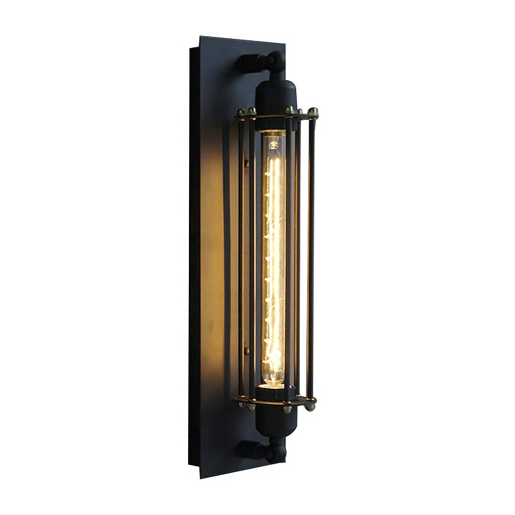 [Öppen Låda] Vintage Industriell Vägglampa Svart Järn Linjär Lampa