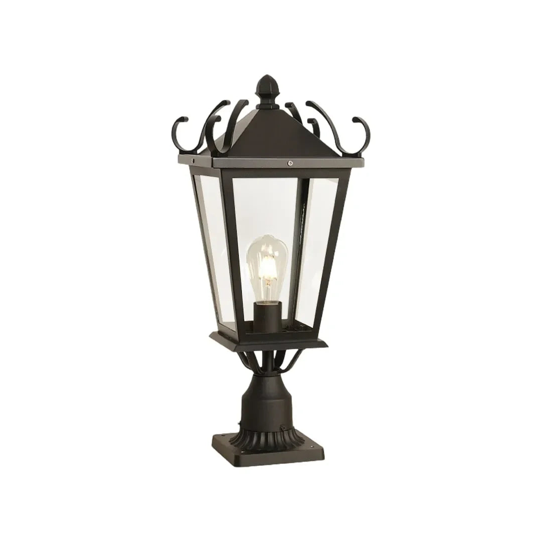 2 PCS Utomhus Pelarlampor Europeisk Vintage Aluminium Lampa