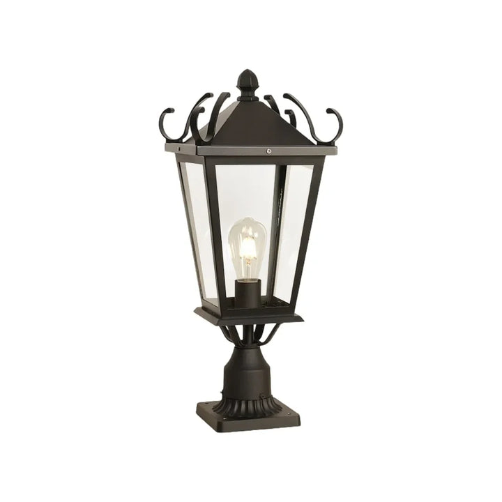 2 PCS Utomhus Pelarlampor Europeisk Vintage Aluminium Lampa
