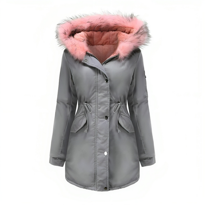 | vinter parka med Vegan Päls för Dam Eco-Friendly Materials