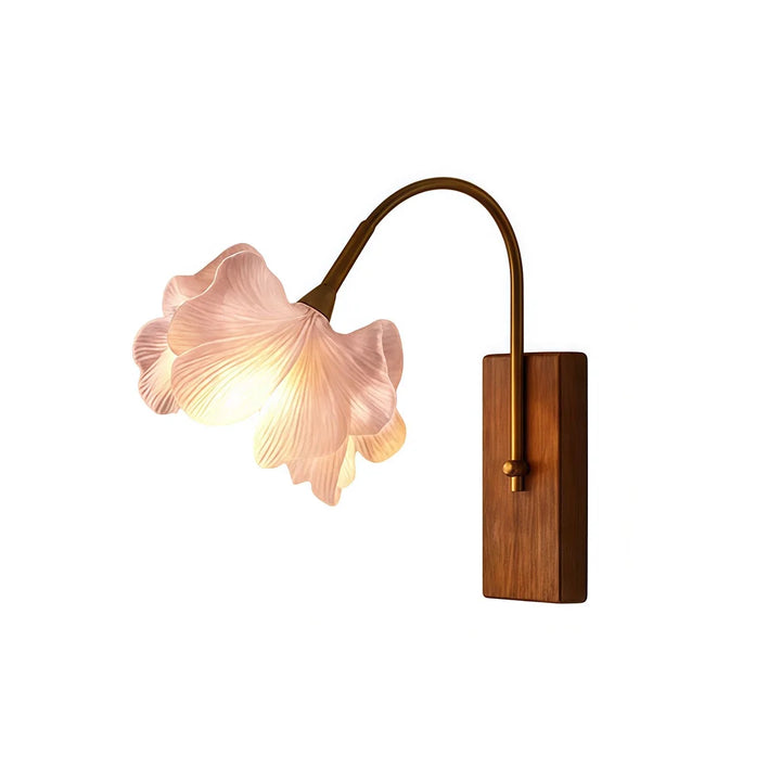Blomster Vägglampa Fransk Vintage Rosa Blomsterlampa