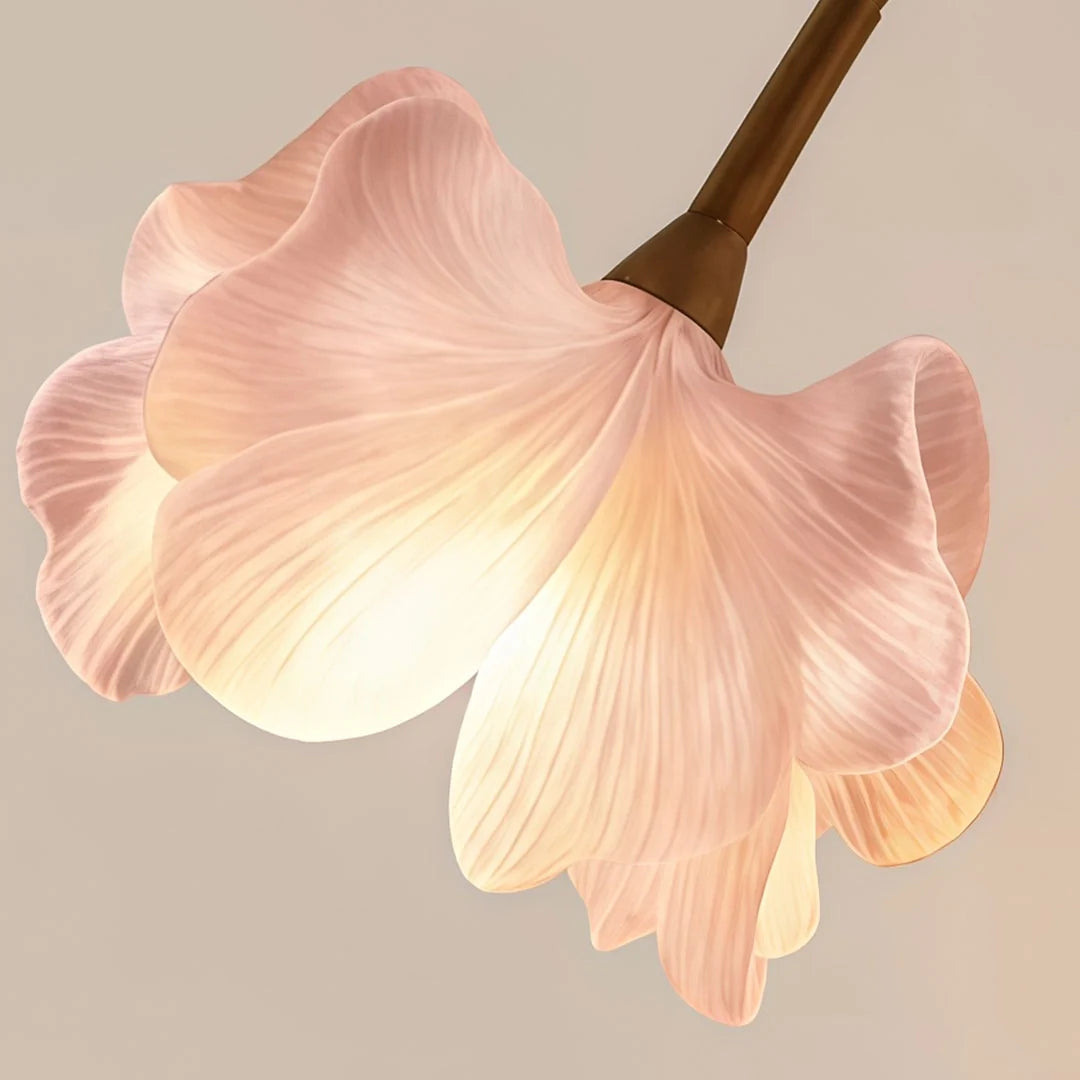Blomster Vägglampa Fransk Vintage Rosa Blomsterlampa