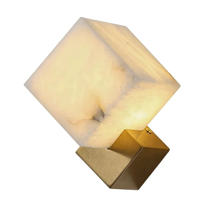 Geometrisk Vägglampa Modern Messing och Marmor Ljus
