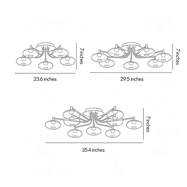 Glas Flush Mount Belysning Modern Kreativ LED Taklampa