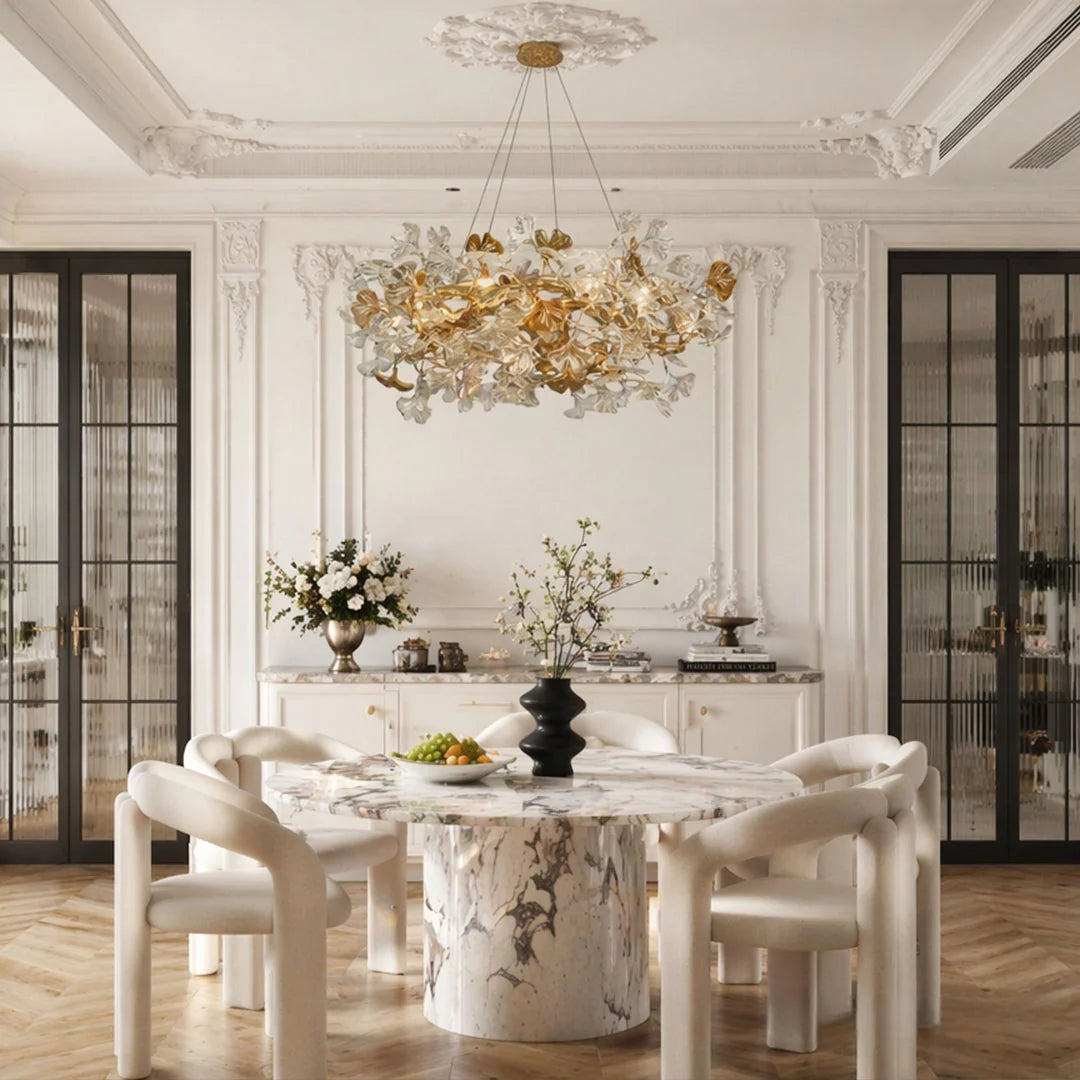 Glasblad Chandelier Modern Mässing och Konst Taklampa