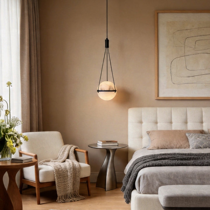 Globe Pendellampa Italiensk Stil Marmor Taklampa