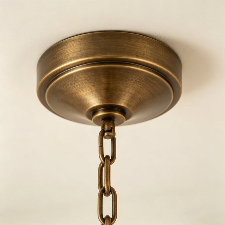 Guld Lantern Chandelier Amerikansk Vintage Järn Taklampa