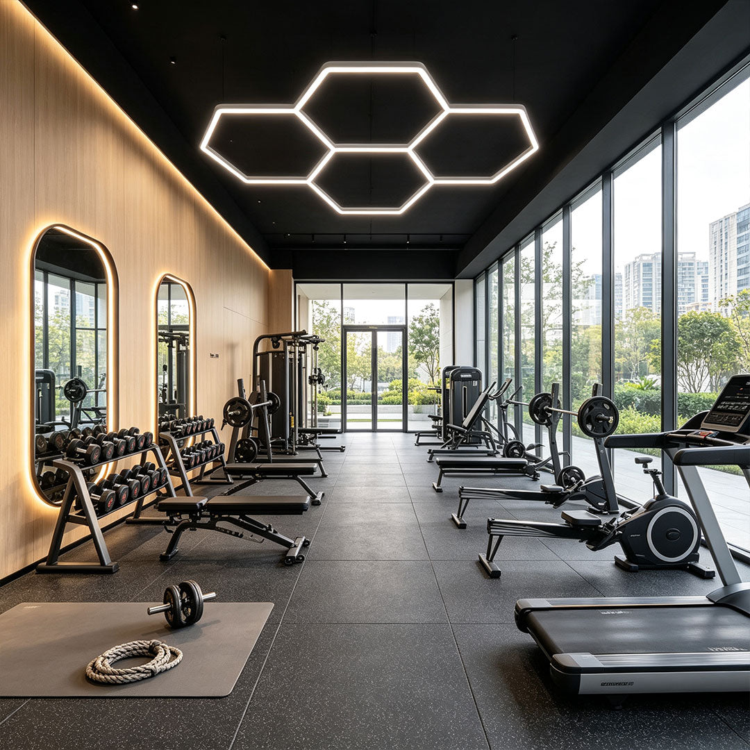 Modern Vit LED Industrilampa i Honungskaka
