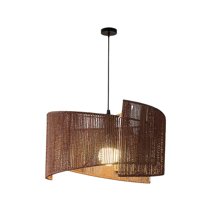 Rattan Vävd Pendellampa Wabi-Sabi Rep Taklampa